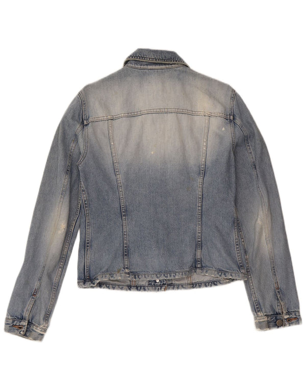 Giacca in denim da donna Benetton UK 12 cotone blu medio