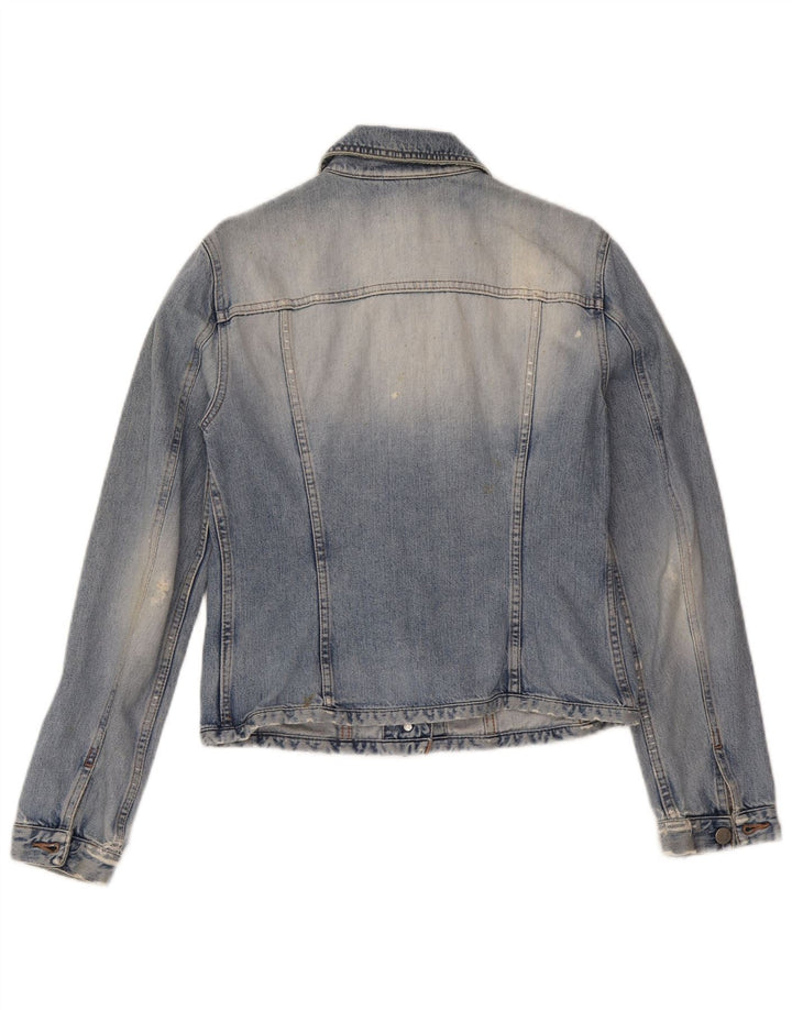 Giacca in denim da donna Benetton UK 12 cotone blu medio
