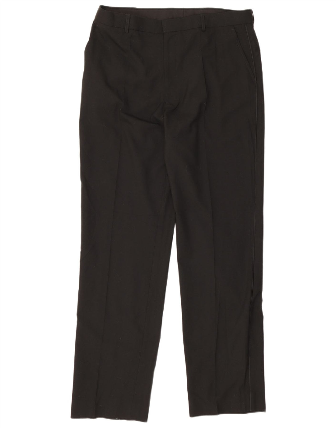 Pantaloni da abito dritti da uomo Marks & Spencer W36 L33 poliestere nero