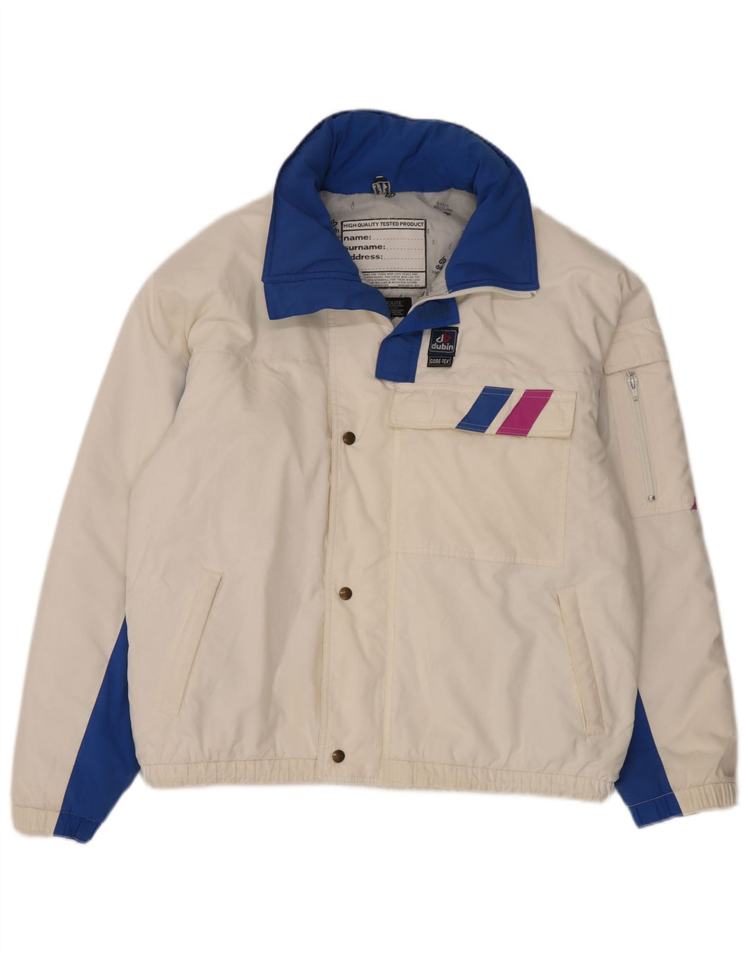 Giacca imbottita con cappuccio da uomo Dubin IT 50 Large Poliestere color block bianco