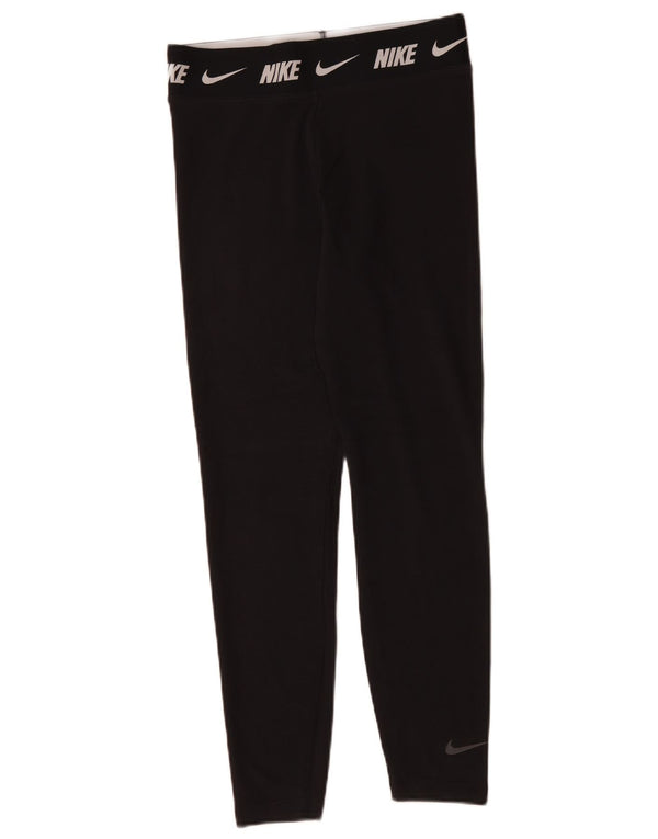Leggings grafici Nike da donna con vestibilità attillata UK 12 cotone medio nero
