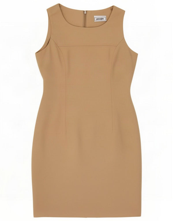 Principles Abito tubino senza maniche da donna UK 10 Small Beige Viscosa