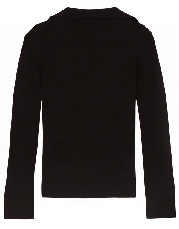 Maglione cardigan da donna Massimo Dutti UK 10 piccolo in lana nera