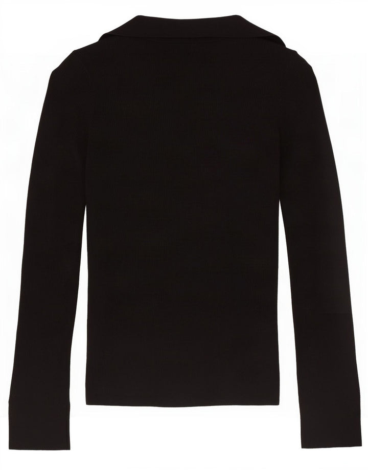 Maglione cardigan da donna Massimo Dutti UK 10 piccolo in lana nera