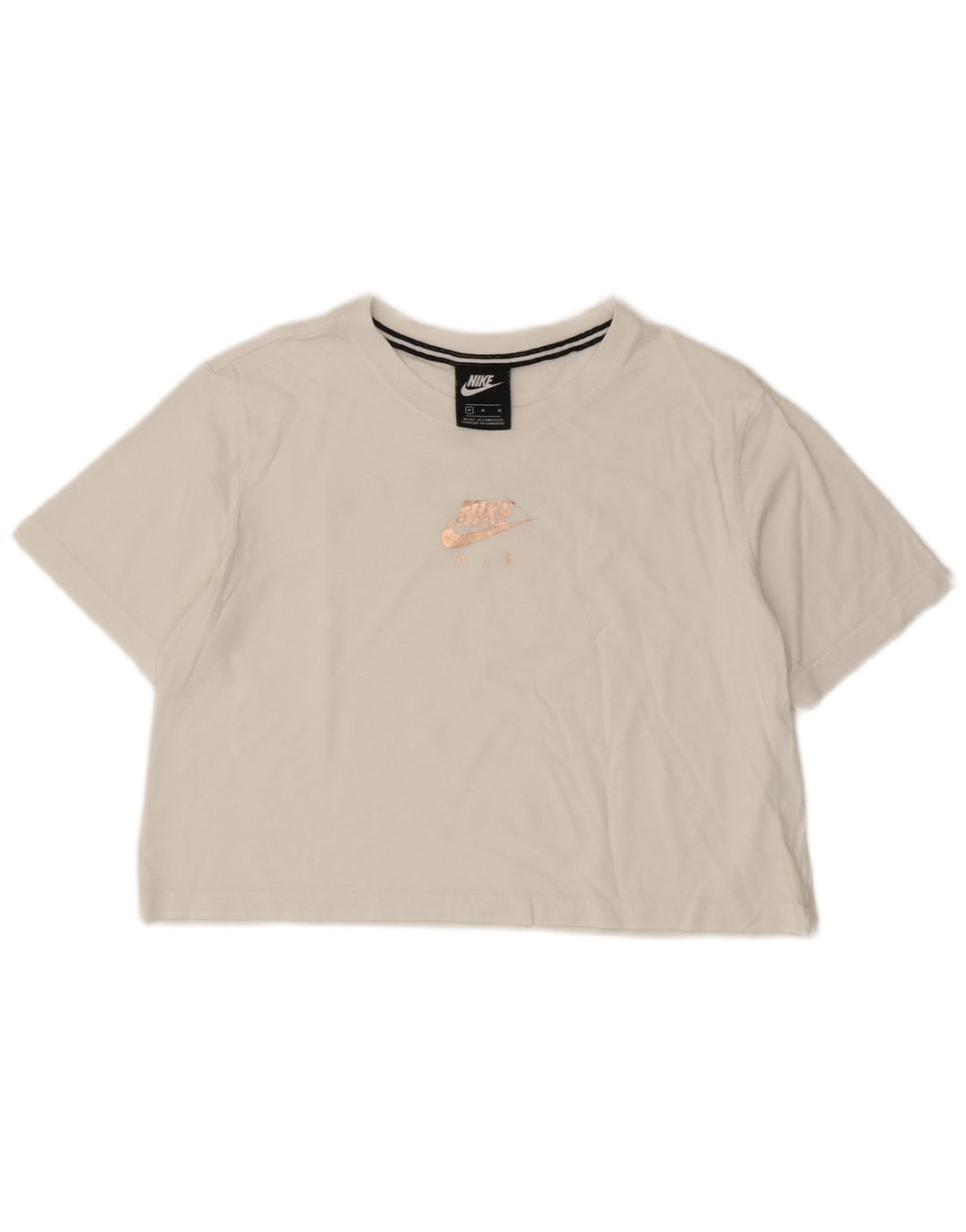 T-shirt grafica corta Nike da donna UK 14 medio bianco
