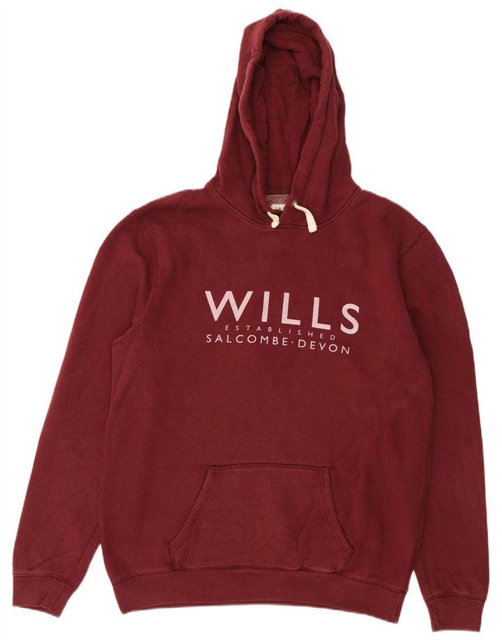JACK WILLS Felpa con cappuccio grafica Salcombe Devon da uomo in cotone marrone medio medio