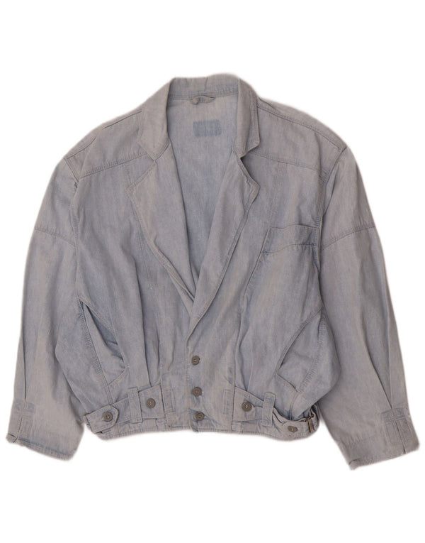 Giacca bomber in denim da uomo vintage UK 36 piccola blu