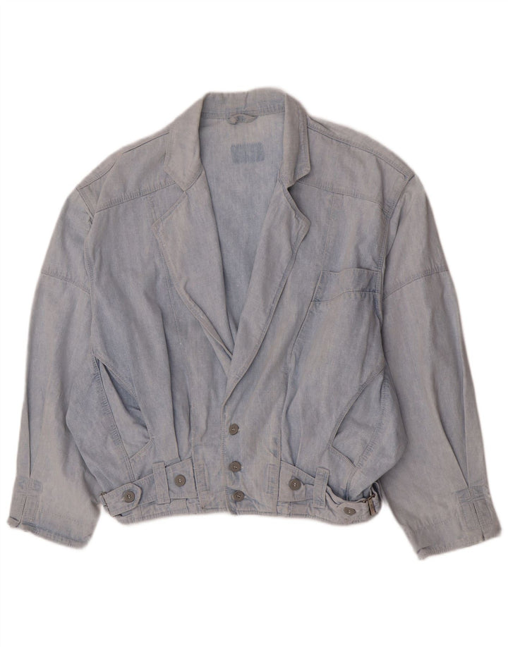 Giacca bomber in denim da uomo vintage UK 36 piccola blu