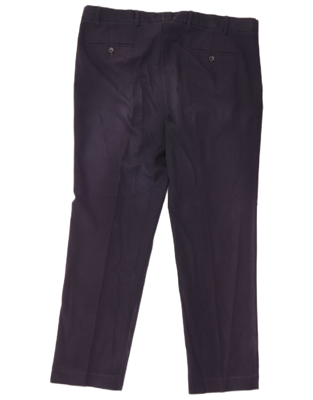 Pantaloni da abito regolari dritti da uomo Marks & Spencer W38 L31 Blu Navy