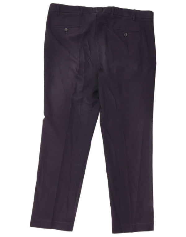 Pantaloni da abito regolari dritti da uomo Marks & Spencer W38 L31 Blu Navy