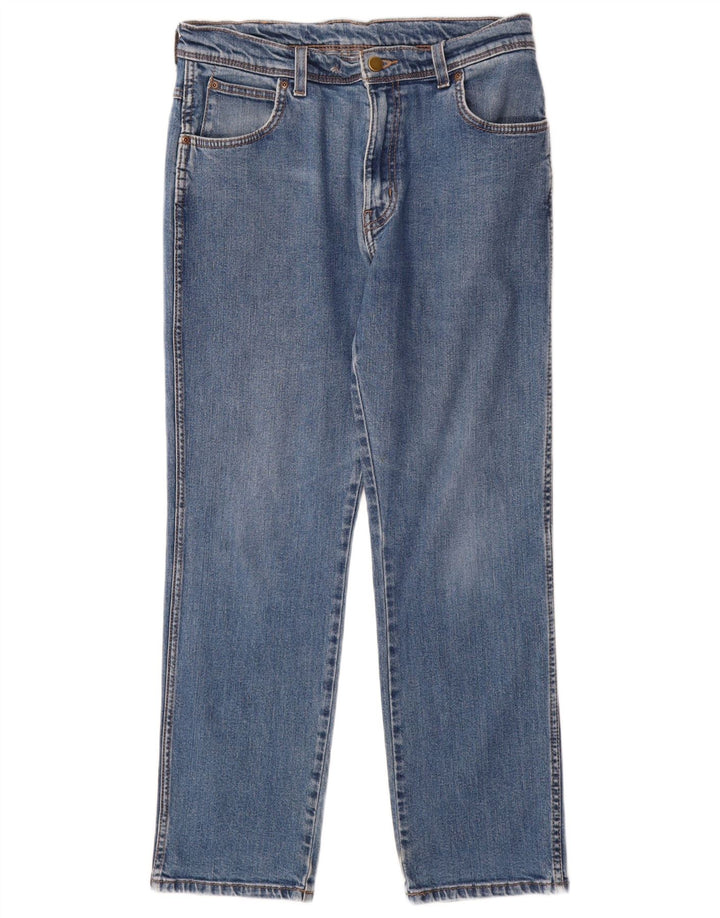 Jeans dritti da uomo vestibilità regolare WRANGLER W34 L30 cotone blu