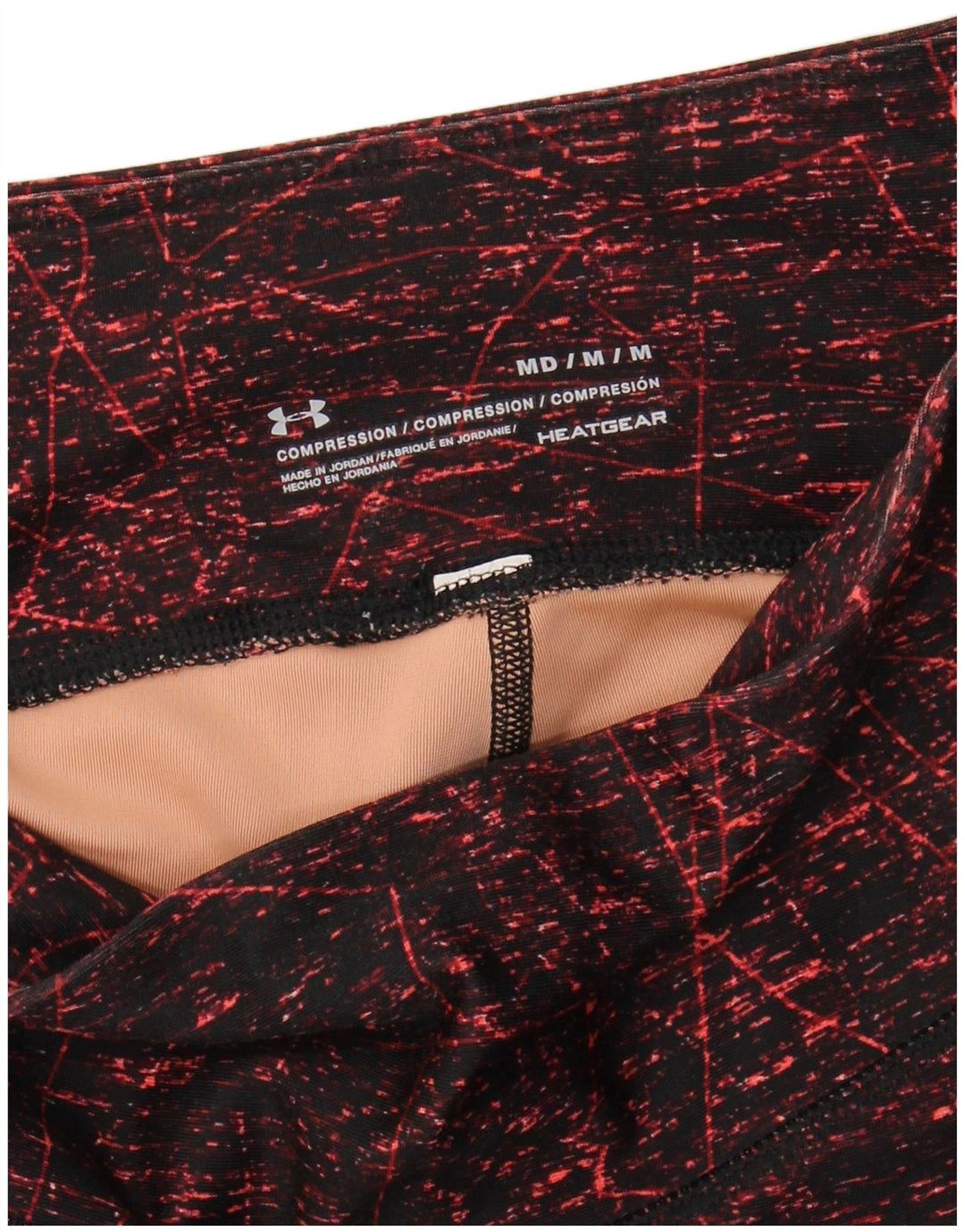 UNDER ARMOUR Leggings Heat Gear da donna UK 12 Colorblock medio bordeaux