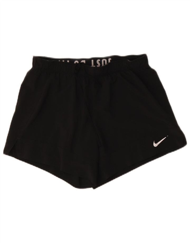 Pantaloncini sportivi Nike da donna Dri Fit UK 14 medio nero poliestere