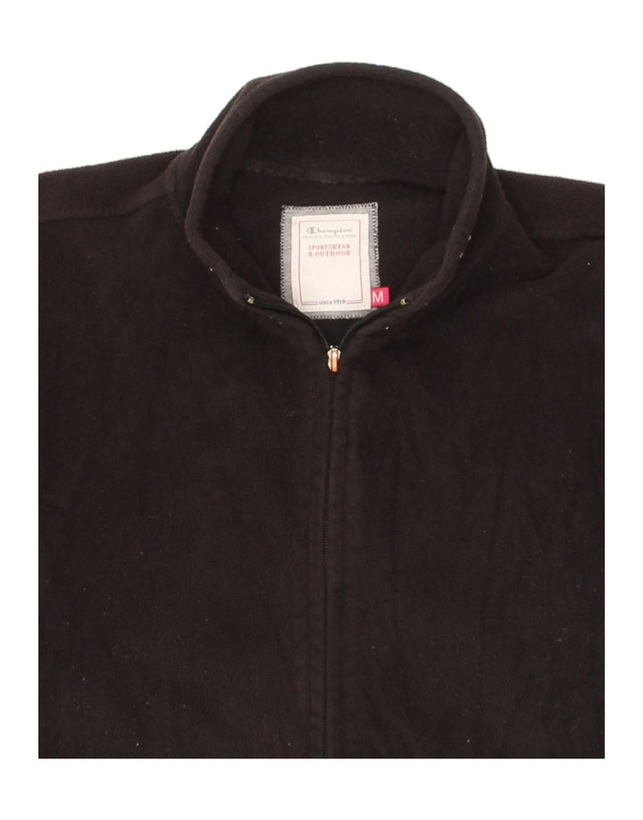 CHAMPION Womens Fleece Jacket UK 14 Medium Black Polyester Vintage Champion and Second-Hand Champion from Messina Hembry 