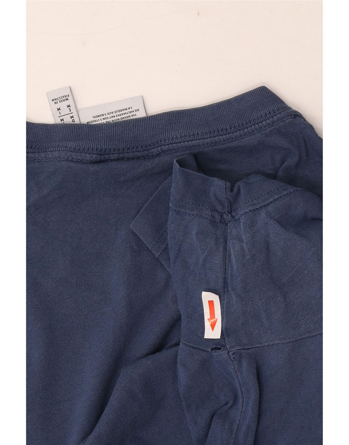 T-shirt da uomo Adidas Top media in cotone blu navy