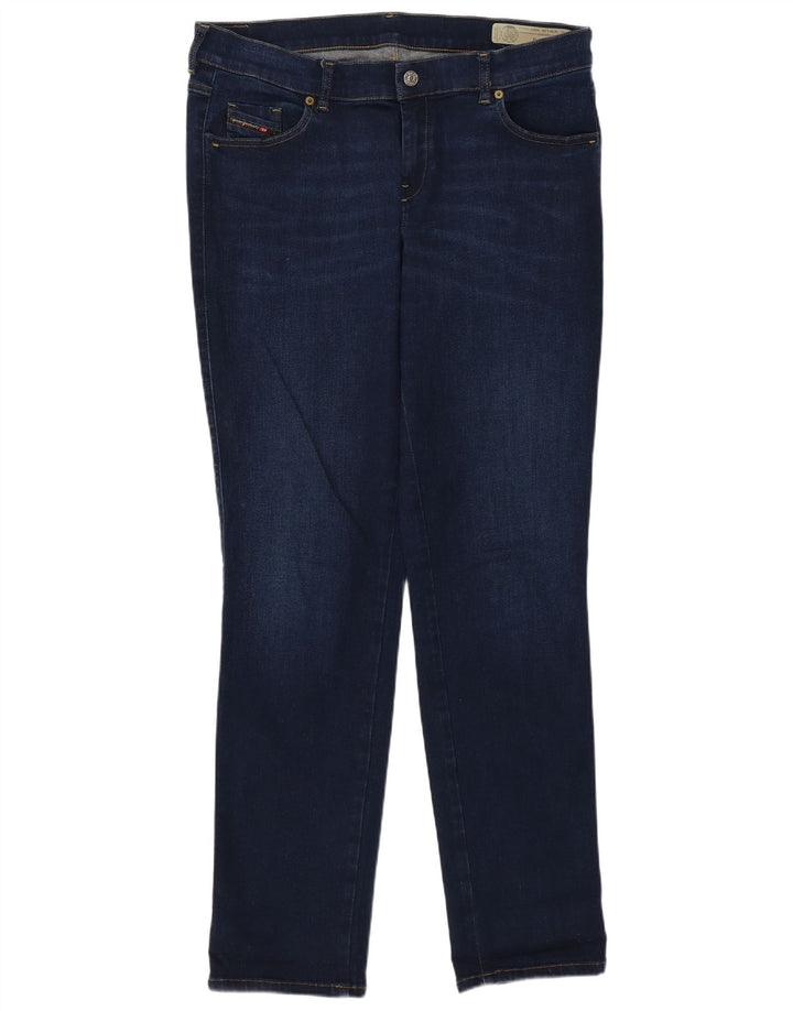 Jeans dritti regolari D-Sandy da donna Diesel W34 L34 cotone blu navy