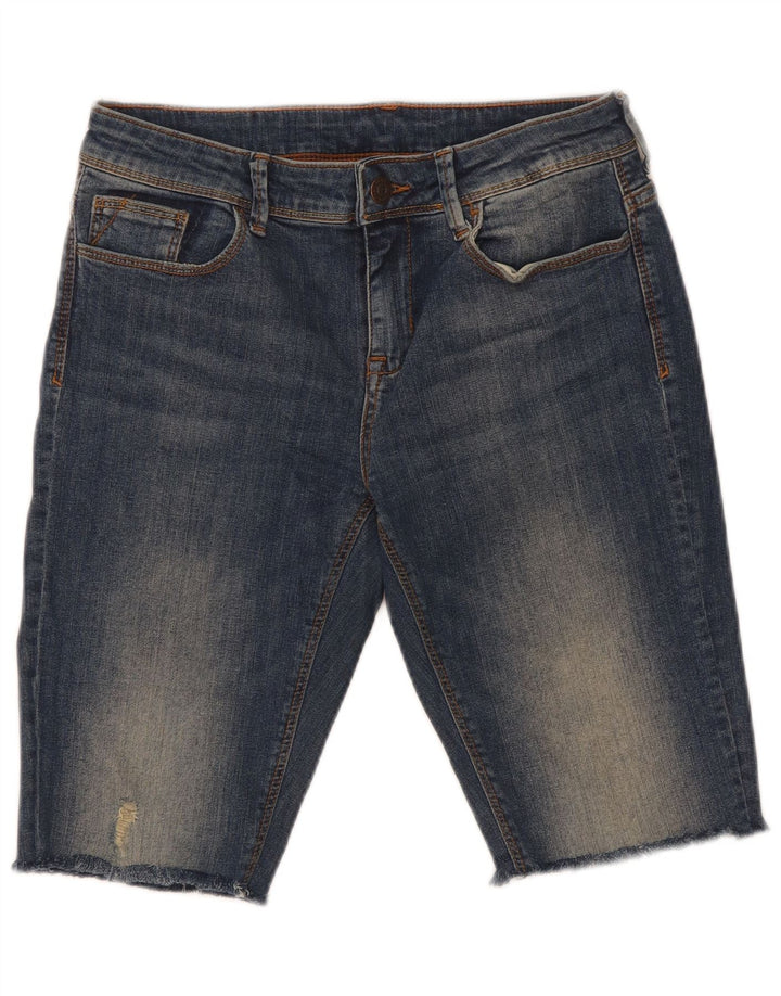 Pantaloncini di jeans invecchiati Zara da donna EU 38 piccoli W28 blu