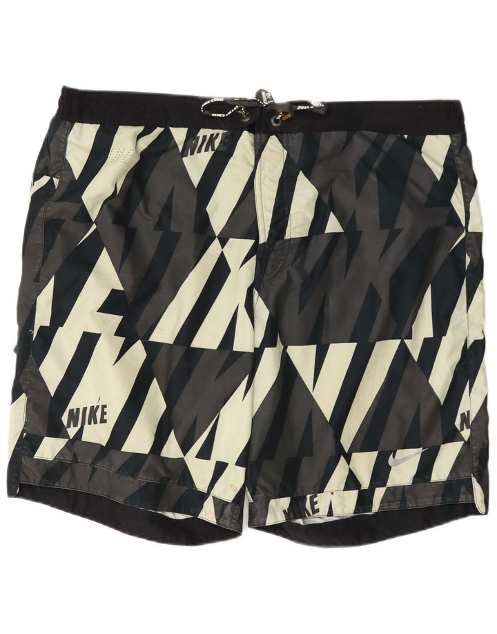 Pantaloncini da bagno Nike da uomo con grafica, grandi, in poliestere nero