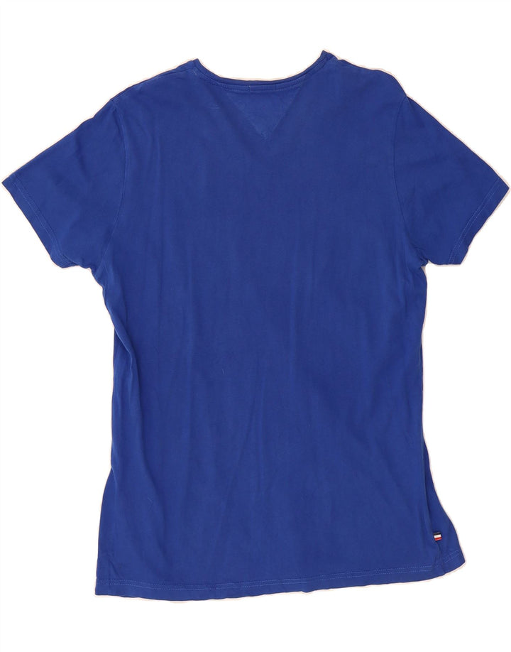 TOMMY HILFIGER Mens T-Shirt Top Large Blue Vintage Tommy Hilfiger and Second-Hand Tommy Hilfiger from Messina Hembry 
