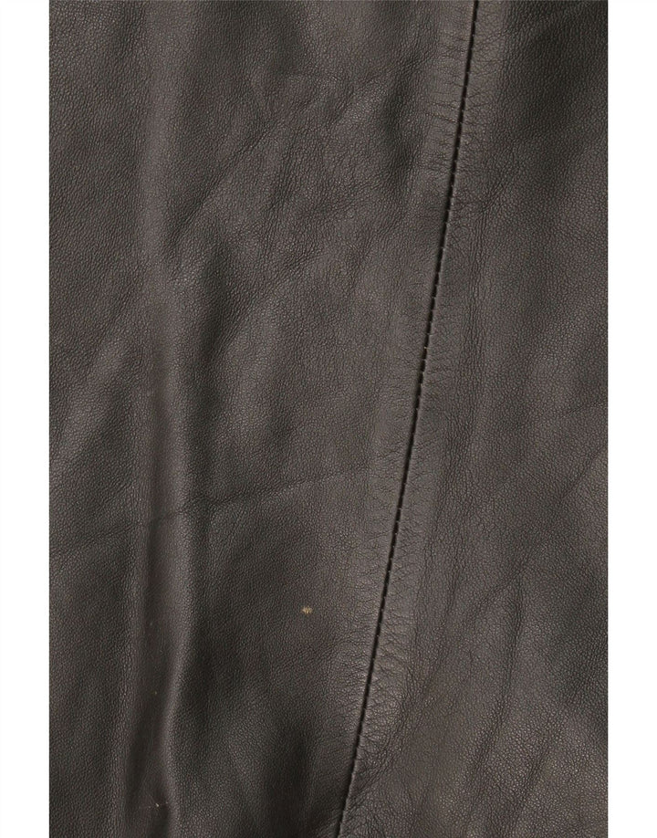 Giacca in pelle vintage da uomo UK 38 media nera