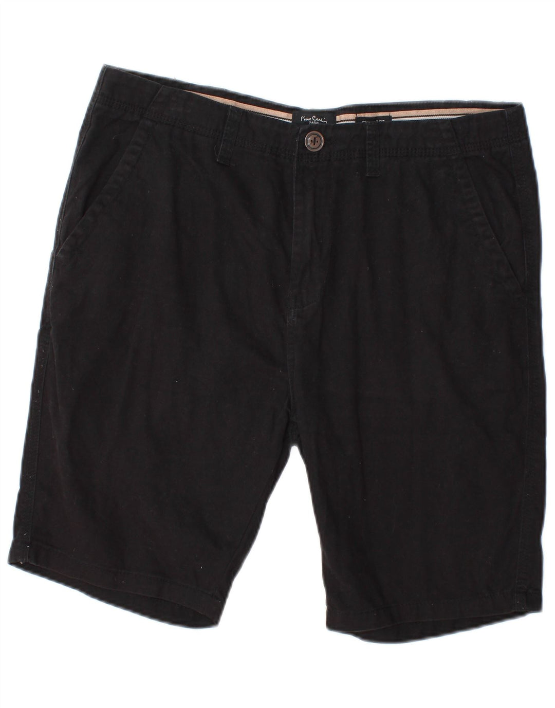Pantaloncini chino da uomo dalla vestibilità regolare Pierre Cardin medi W32 cotone nero