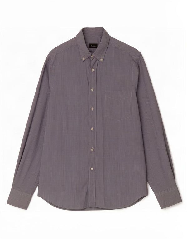 Massimo Dutti Mens Shirt Large Blue Pinstripe
