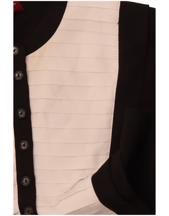 TED BAKER Abito da donna senza maniche a trapezio taglia 2 piccolo nero colorblock