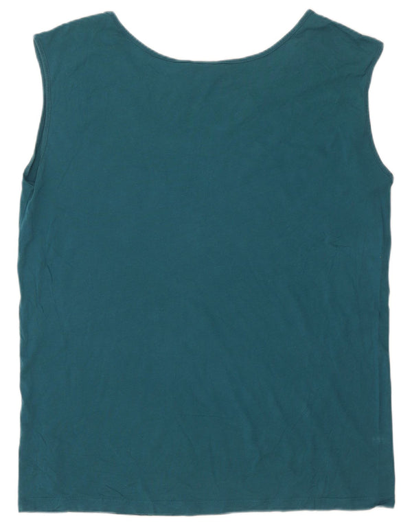 Canottiera grafica da donna Adidas UK 14 blu medio
