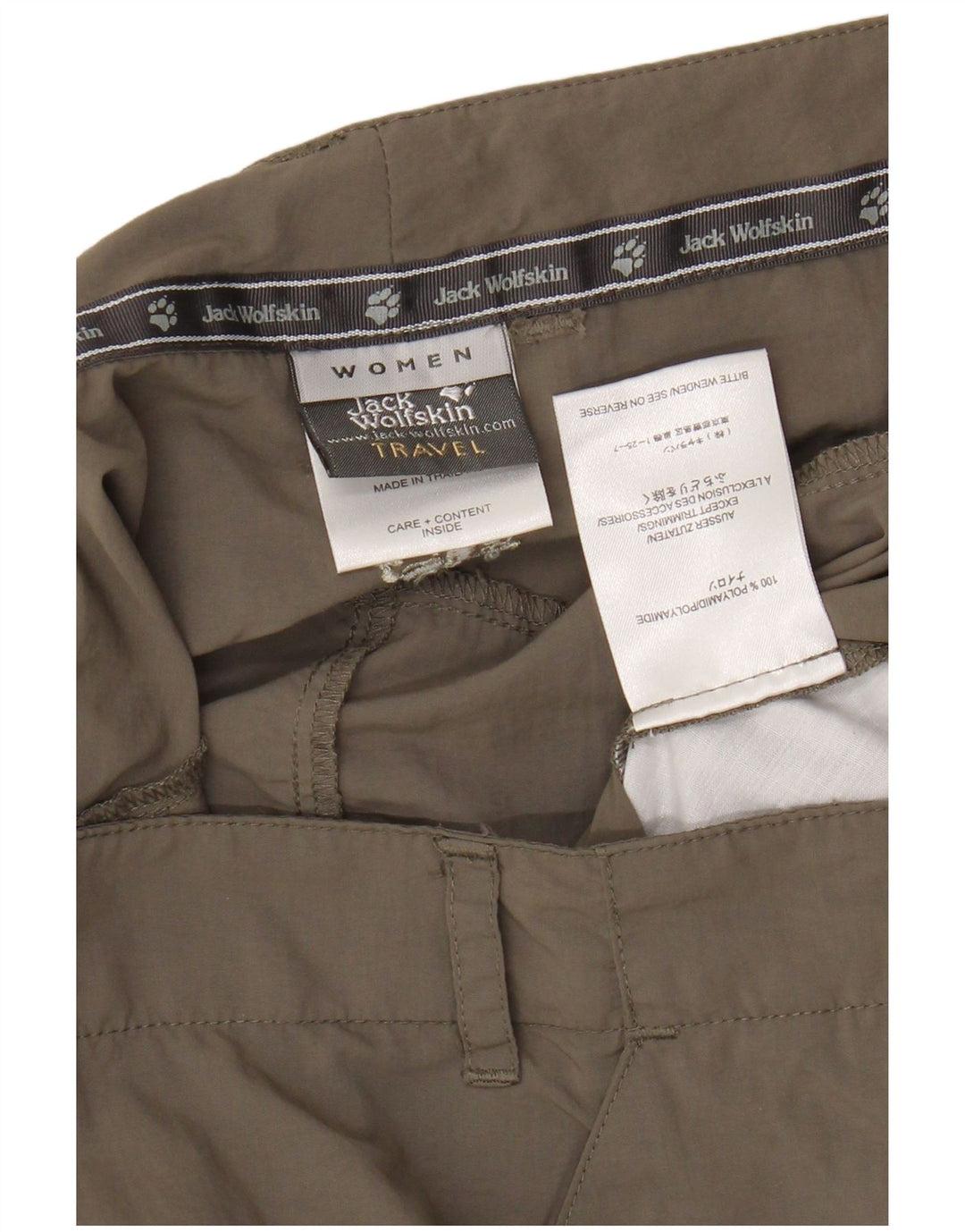 Mini gonna cargo da donna JACK WOLFSKIN UK 14/16 Large W34 Poliammide grigia