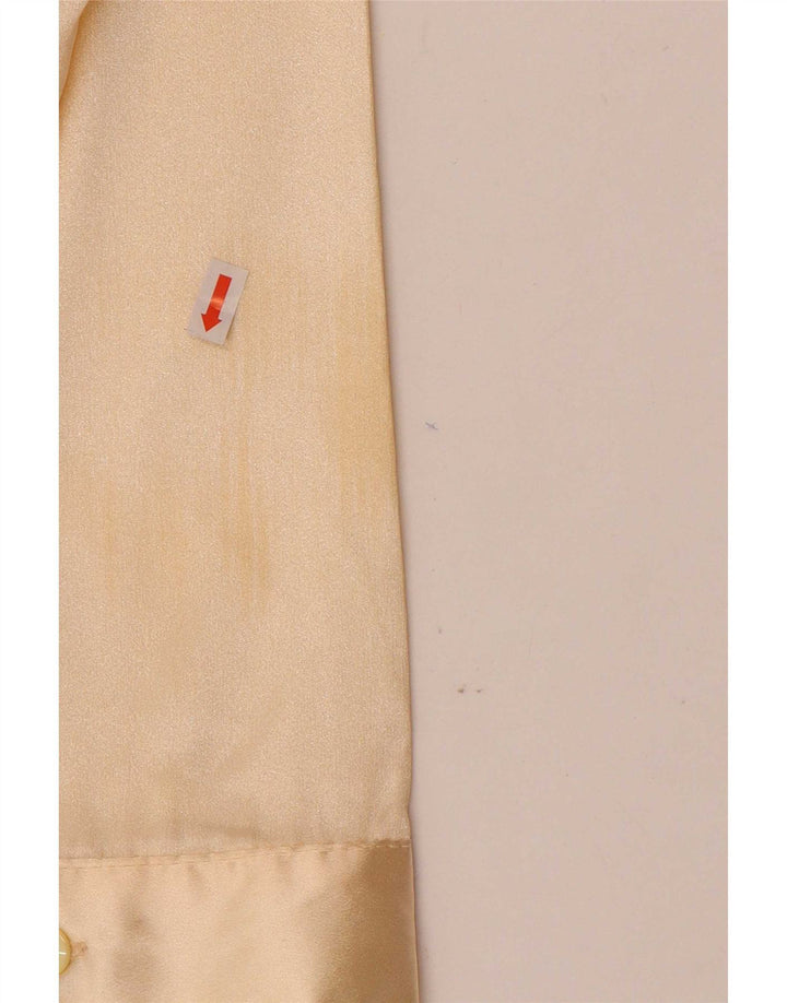 Camicetta camicia vintage da donna UK 14 beige medio