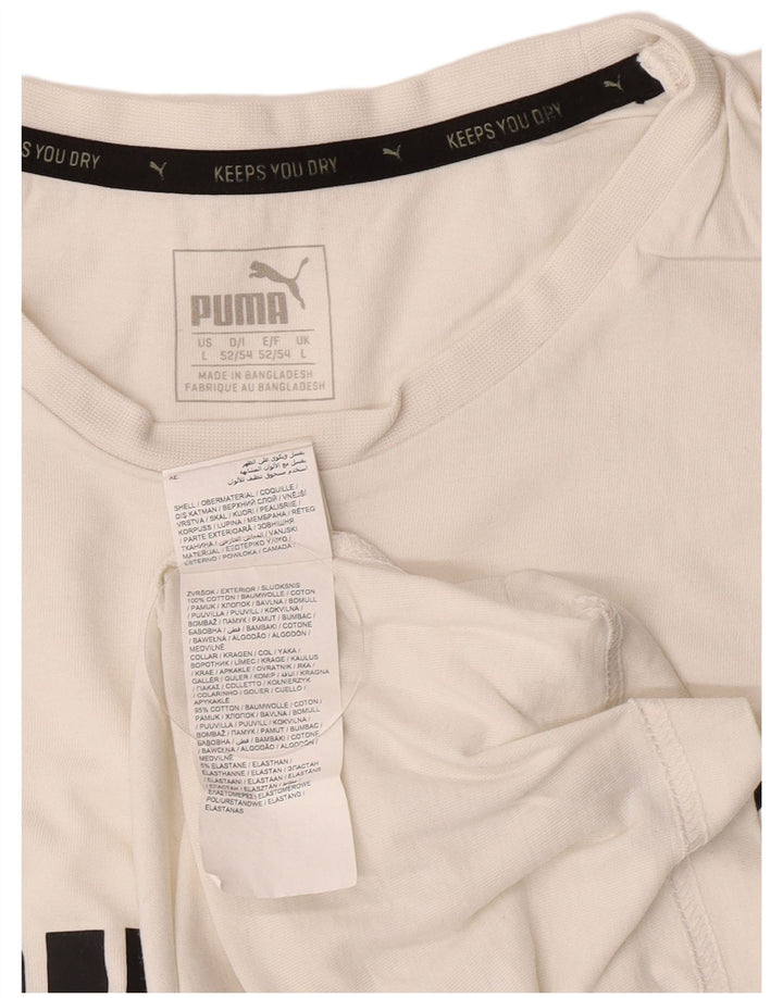 Canotta grafica da uomo Puma Large in cotone bianco