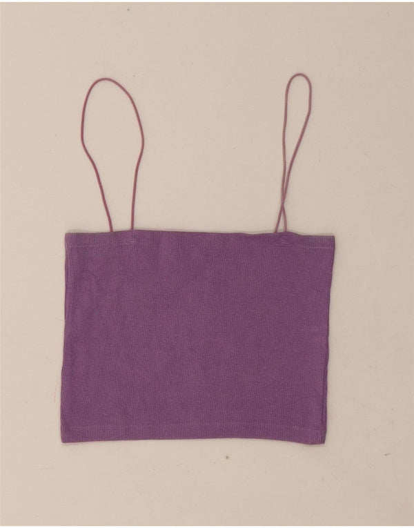 Top corto con canottiera corta da donna Zara UK 12 viola medio