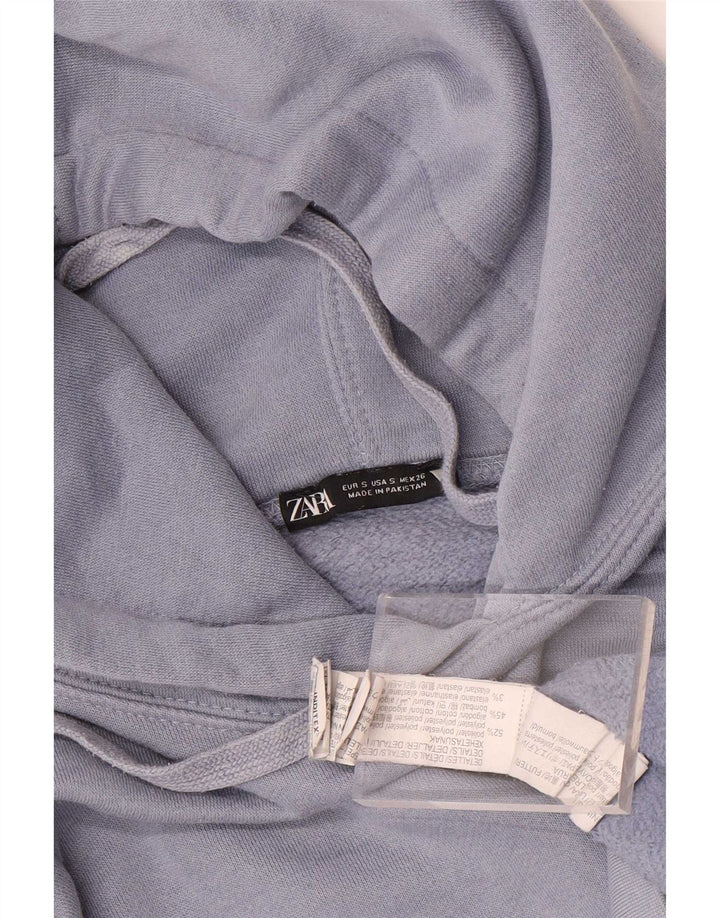 Maglione oversize con cappuccio da donna Zara UK 10 piccolo poliestere blu
