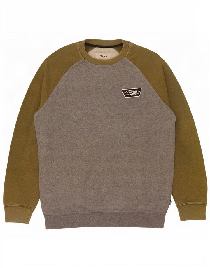 Felpa da uomo Vans maglione grande grigio color block