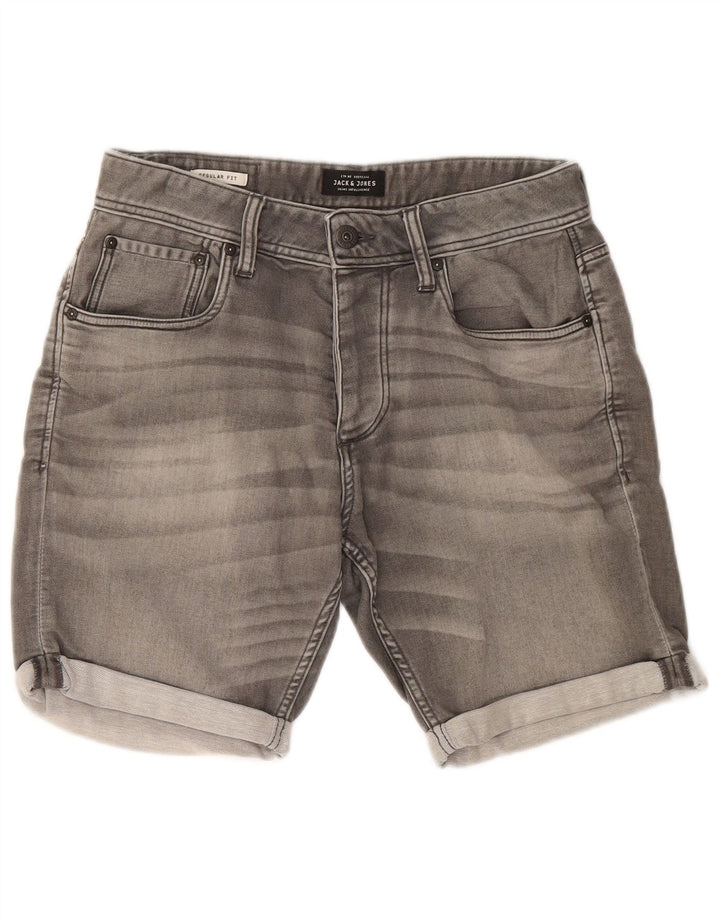 JACK & JONES Mens Regular Fit Denim Shorts W29 Small Grey