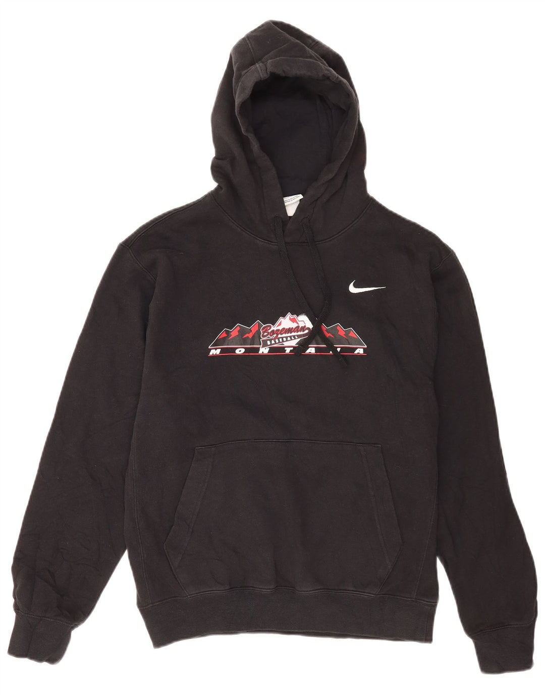Felpa con cappuccio grafica Nike da uomo piccola in cotone nero