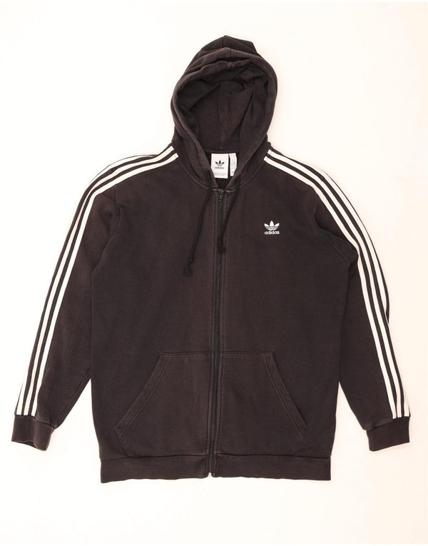 Maglione con cappuccio e zip da uomo ADIDAS grande in cotone nero