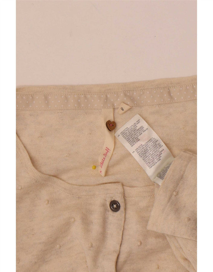 Maglione cardigan con maniche a 3/4 da donna di White Stuff UK 8 Small Off Spotted