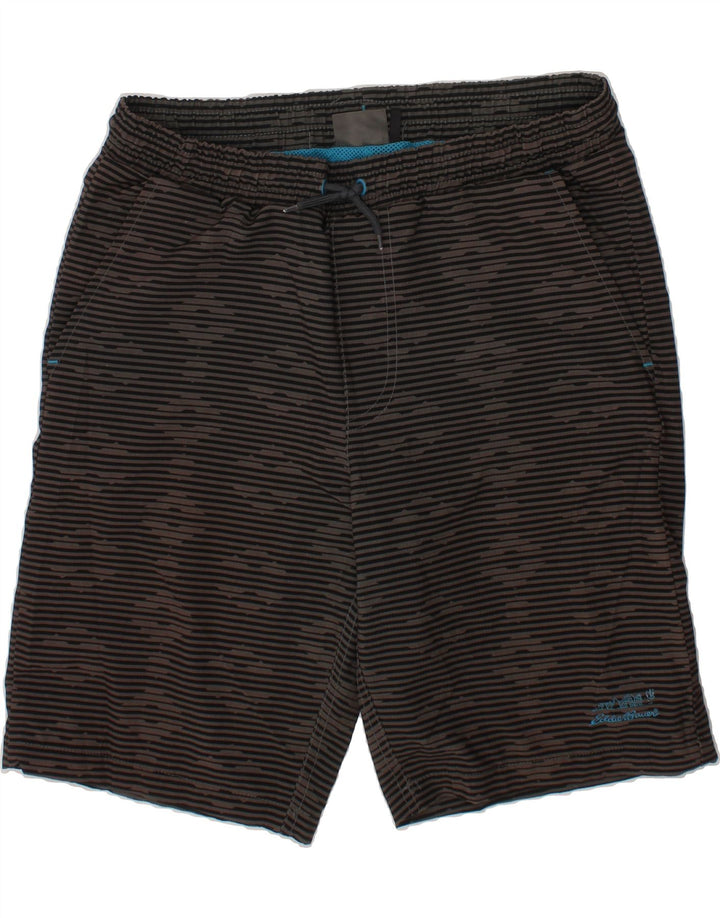 EDDIE BAUER Boys Swimming Shorts 10-11 Years Medium Brown Striped Vintage Eddie Bauer and Second-Hand Eddie Bauer from Messina Hembry 