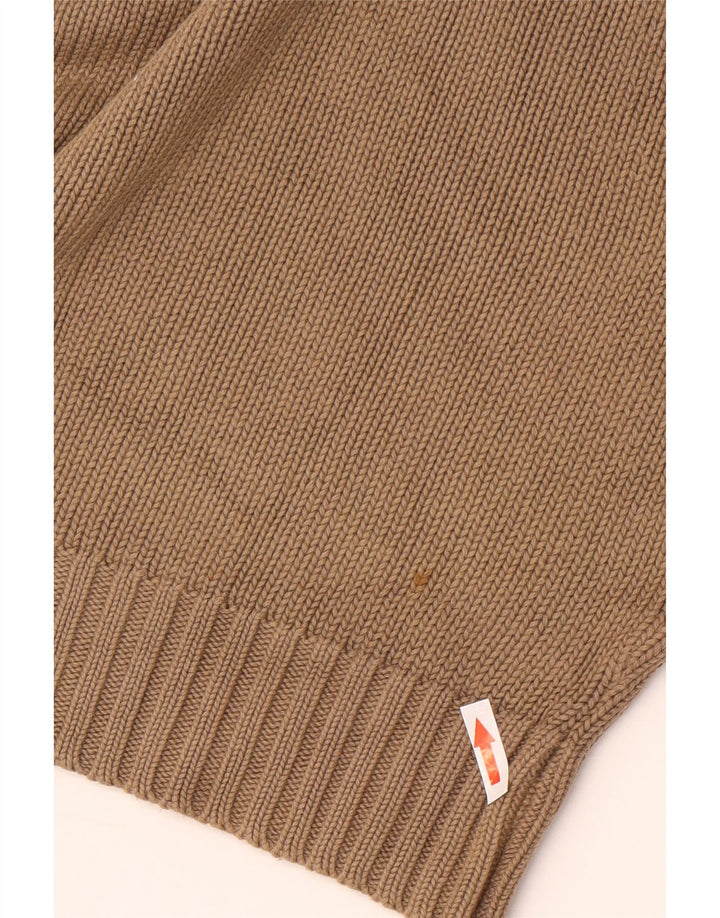 Maglione Zara da uomo con scollo a V in cotone marrone medio