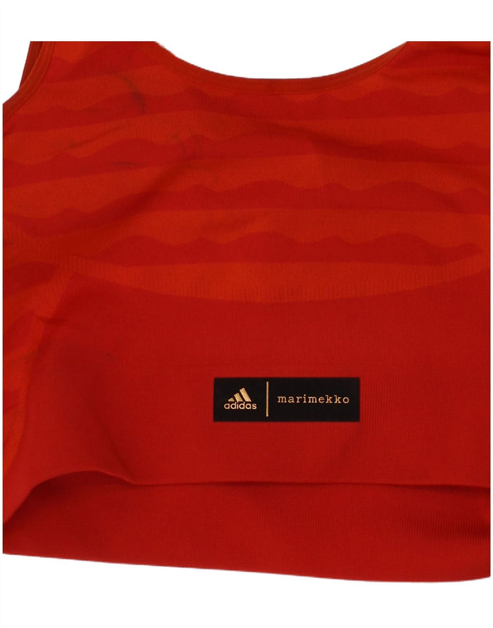 ADIDAS Womens Crop Top Medium Red Striped