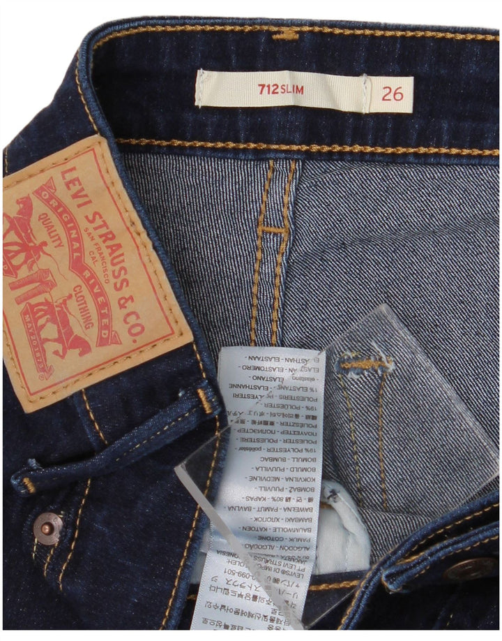 Jeans Levi's da donna 712 slim W26 L28 cotone blu navy