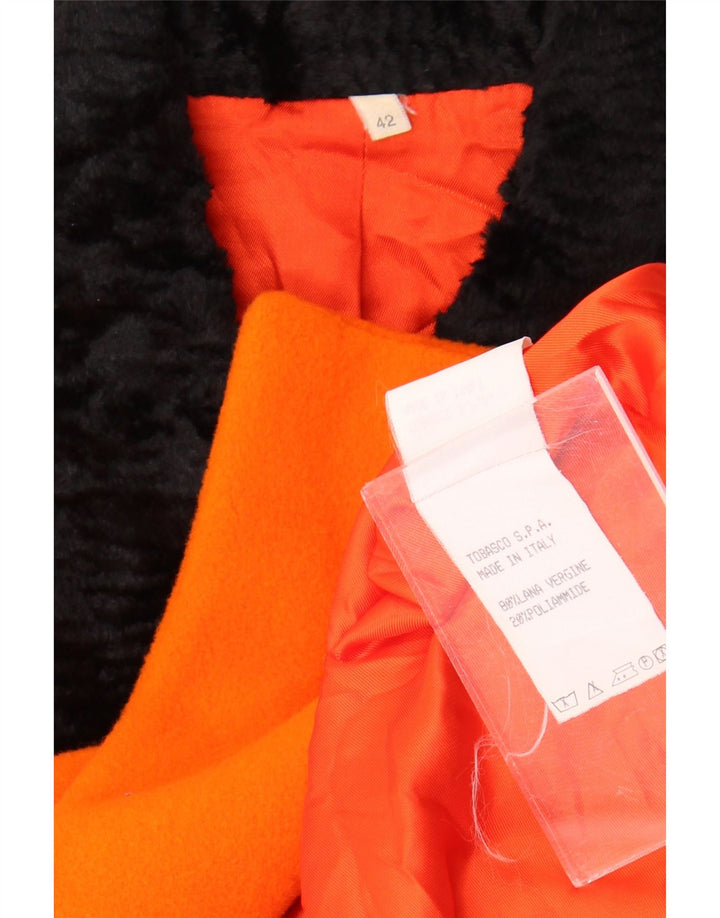 Giacca blazer doppiopetto vintage da donna UK 14 arancione medio