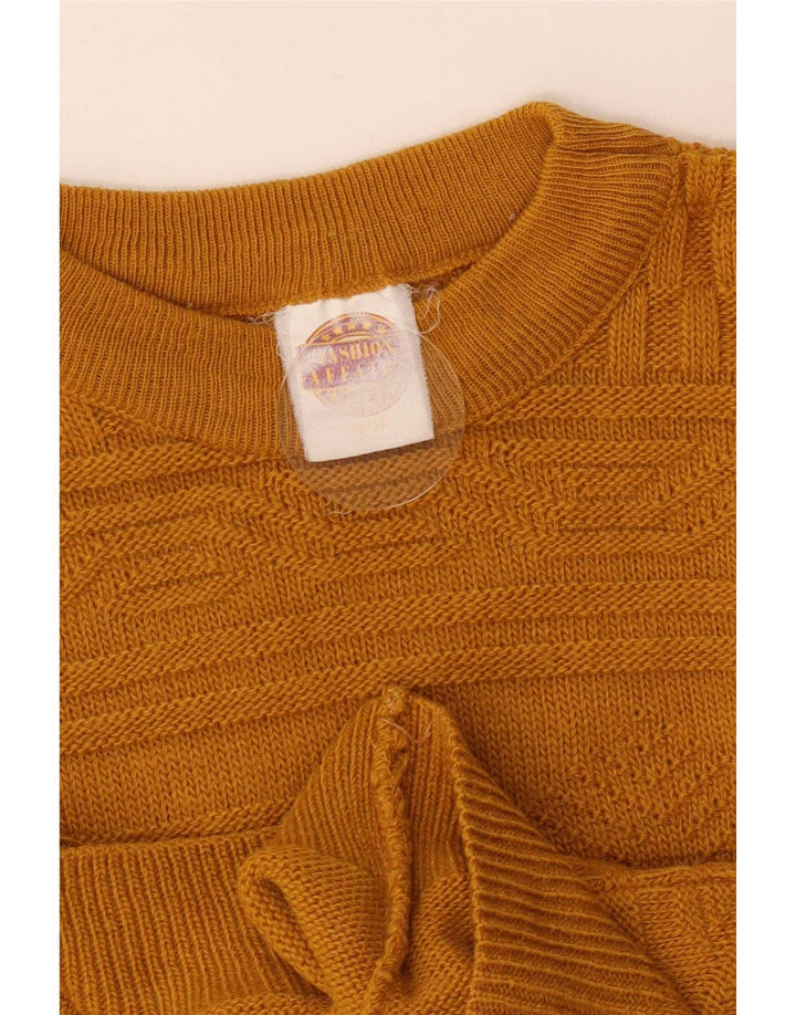 Maglione vintage da uomo con collo dolcevita IT 48/50 Giallo medio