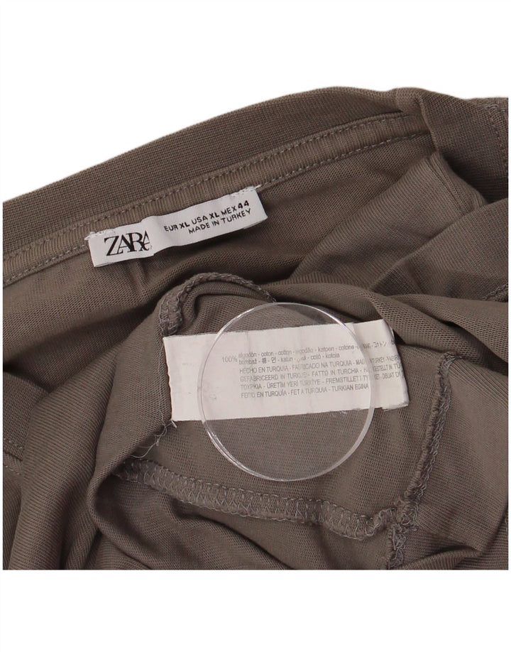 T-shirt da uomo ZARA Top XL in cotone grigio