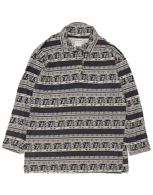 Felpa Campagnolo da donna con collo alto, UK 14, grande blu navy floreale