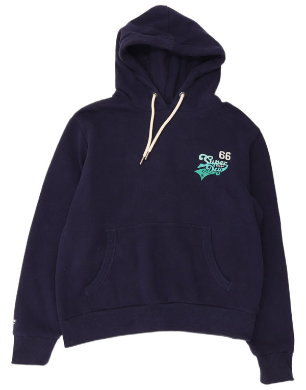 Felpa con cappuccio grafica da uomo Superdry 2XL cotone blu navy