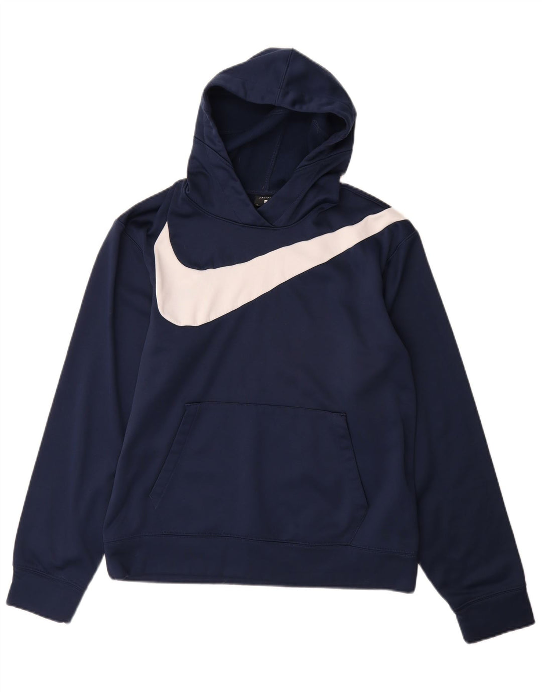 NIKE Felpa con cappuccio grafica Dri Fit da uomo, piccola, in poliestere blu navy
