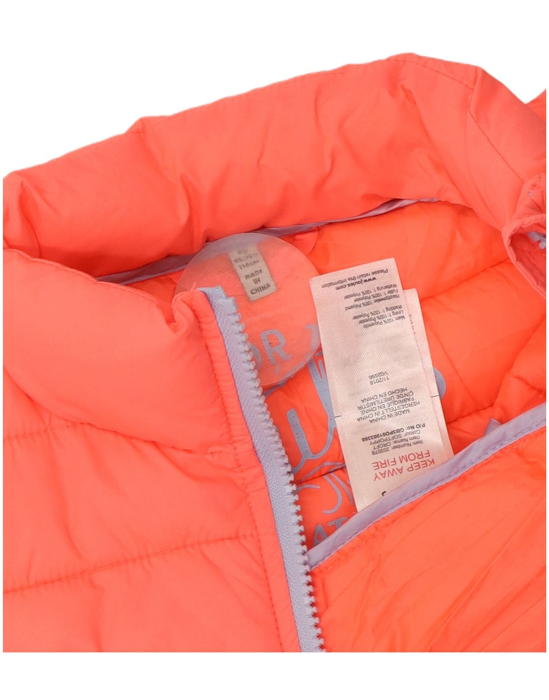 JOULES Gilet Imbottito Bambina 5-6 Anni Rosa in Poliammide