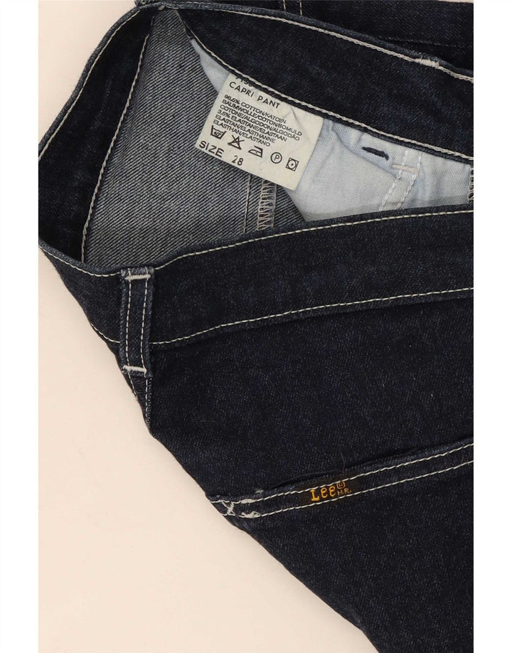 Jeans Capri da donna Lee W28 L23 cotone blu navy